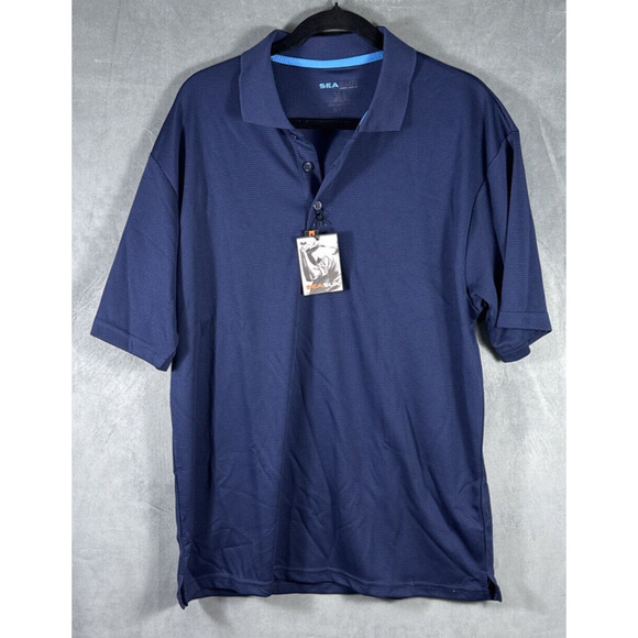 SeaSun Flex Polo Shirt Men's‎ XL Blue Short Sleeve Comfort Performance Golf NWT - Picture 1 of 5